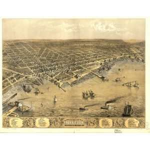   eye view of the city of Muskegon, Muskegon Co., Michigan 1868. Drawn