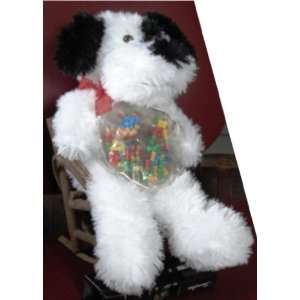   and White Long Legged Dog with Rainbow Dog Bone Candy Toys & Games
