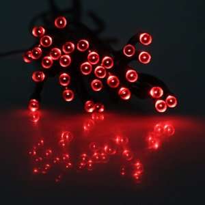  Solar Power 60 LED Christmas Party Holiday String Light Red, Indoor 