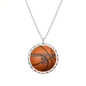    Necklace Circle Charm Basketball Equals Life Artsmith Inc Jewelry