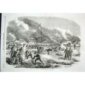  Yokohama Fire Old Print 1867