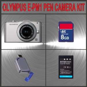  Olympus PEN E PM1 Digital Camera (Silver) W/14 42mm Lens 