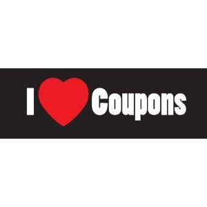    I Heart Coupons Sticker Decal White and Red 