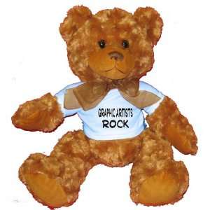  Graphic Artists Rock Plush Teddy Bear with BLUE T Shirt 