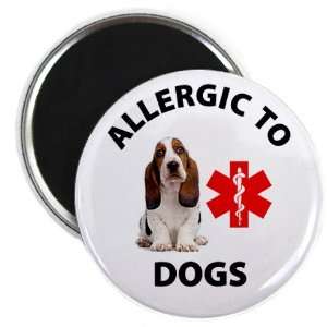   Alert ALLERGIC TO DOGS 2.25 inch Fridge Magnet 