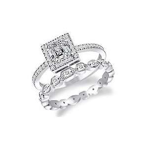  Custom Diamond Engagement Ring with Matching Fashion Band 