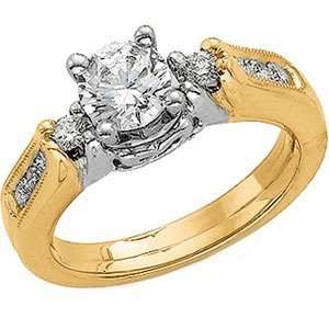  14K Two Tone Gold Diamond Bridal Enhancer Ring Size 6.0 Jewelry
