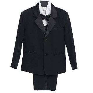   Boys Black Special Occasion Formal Wedding Tuxedo Suit Set 4 14 Lito
