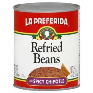  La Preferida, Bean Refried W Chipotle, 30 OZ (Pack of 12 