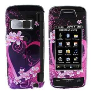  Purple Heart Snap on Hard Skin Cover Case for Lg Voyager 