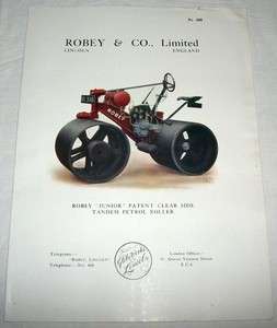 Vintage Robey & Co Tandem Petrol Road Roller Brochure  