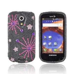  For Samsung Epic 4g Bling Hard Case PINK STAR BLACK 