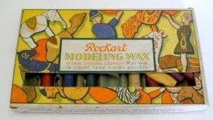 1927 Box Rockart Modeling Wax Great Graphics  