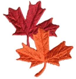 Fall Red&Orange Leaves Embroidered Iron On Patch 306636  