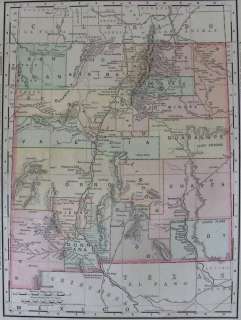 1899 NEW MEXICO, NM COUNTIES, PACIFIC DIVIDE, ROADS. ORIGINAL ANTIQUE 