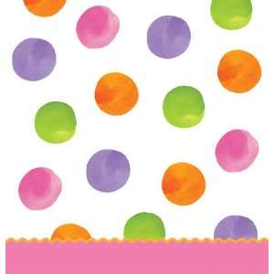  Big 1 Dots   Girl Plastic Tablecover 54 X 108 (6pks Case 