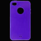 Purple TPU Soft Case Cover Back Skin for Apple Iphone 4