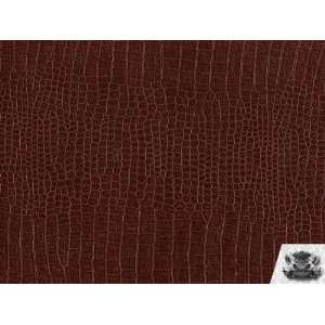  Vinyl Alligator Fake Leather BROWN Upholstery Fabric By 