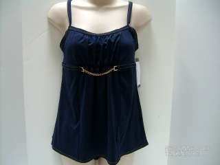 NEW NWT ANNE COLE NAVY TANKINI Swimsuit DRESS 10 TOP 12 BOTTOM  