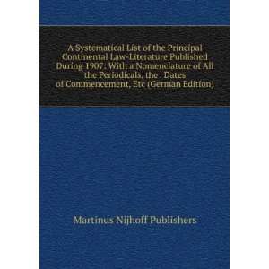   Periodicals, the . Dates of Commencement, Etc (German Edition