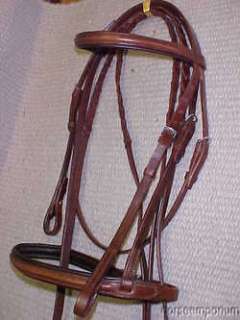 FULL Horse Raised and Padded English Bridle Laced Reins  
