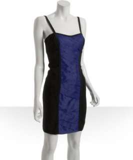 Nicole Miller black and blue organza combo dress   