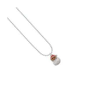  Santa Face with Curly Beard Ball Chain Charm Necklace 