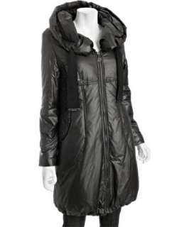 Elie Tahari black Taryn ruched down coat  