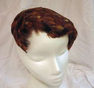 Vintage Feather Band Cocktail Hat Flapper Style Beautiful  