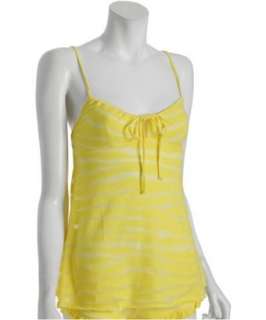 Free People yellow tiger burnout jersey tie front camisole   