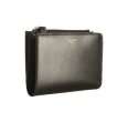 celine black leather french wallet