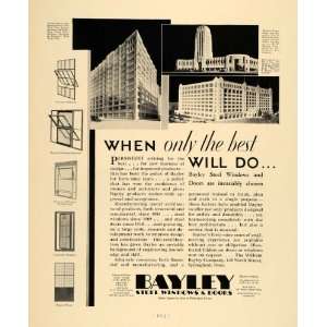 1930 Ad William Bayley Steel Windows Doors Architects   Original Print 