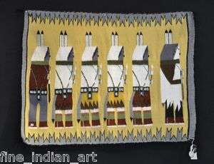   Navajo Indian Rug   Yei Pictorial by Betty Bia c.1970s  