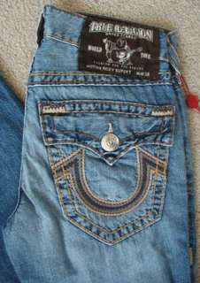 NWT True religion mens Ricky super T chain stitch jeans in Conductor 