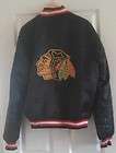 Vintage CHICAGO BLACKHAWKS Black Satin Starter Hockey Jacket   XL