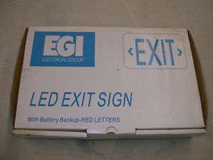 EGI EXBTR Emergency exit light red lens new old stock  