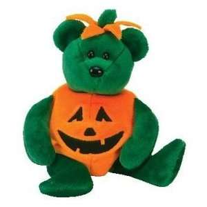  TY Beanie Baby   TRICKY the Bear (Wearing Pumpkin Constume 