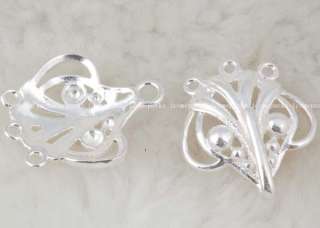 wholesale 1 pcs silver carved flower Clasp 3 String  