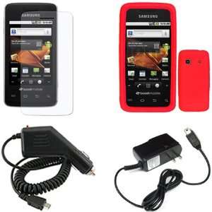  iNcido Brand Samsung Prevail M820 Combo Solid Red Silicone 