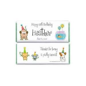 BD209   Birthday Party Animals Candy Bar Wrappers  Grocery 