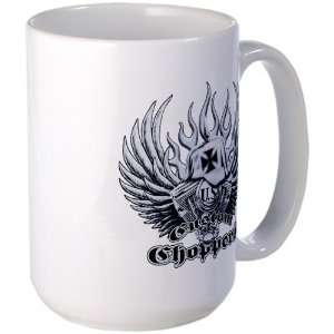  Large Mug Coffee Drink Cup US Custom Choppers Iron Cross 