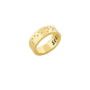  See No Evil Braille Ring Size 8 Jewelry