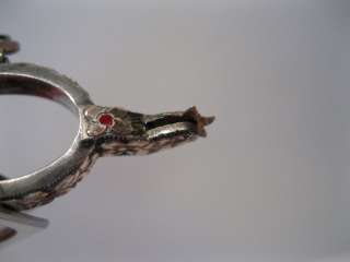 Incredible Vintage Miniature Silver Spur w Gold & Rubies  