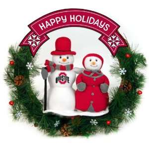  20 NCAA Ohio State Buckeyes Happy Holidays Snowman 