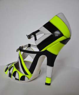 MIU MIU/Prada S/S 2011 RUNWAY Cutout Strappy Leather Heels Shoes IT39 