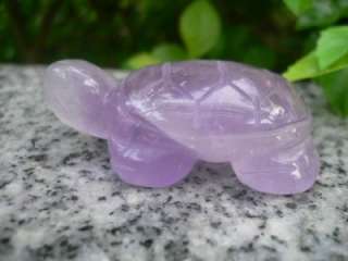 Hand Carved Purple Color Amethyst Gemstone Turtle Figurine S5681 