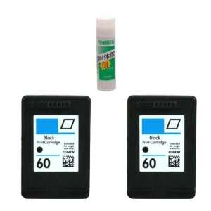  Two Black Remanufactured Ink Cartridges HP 60 XL (HP60XL 