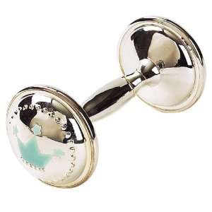    Elegant Baby Silver Plated Little Prince Dumbbell Rattle Baby