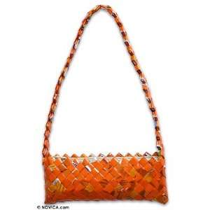 Recycled cookie wrapper handbag, Tangerine  Kitchen 