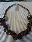 2010 ERICA LYONS 18 BROWN CORD NECKLACE NWT